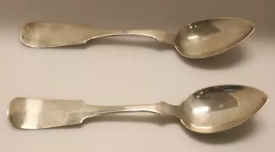 Charles Gennet Virginia Southern Coin Silver Large Spoons Civil War￼ CSA Era • $165