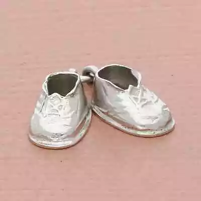 Vintage Sterling Silver 3d Baby Shoes Charm • £18.53