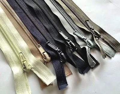 Black/navy Blue/beige/cream Nylon Open Ended Zip - 18/22/25/26/27/28/29/30  Inch • £2.05