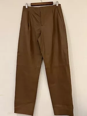  Vince Leather Size 8 Brown Wide Leg Pant • $136