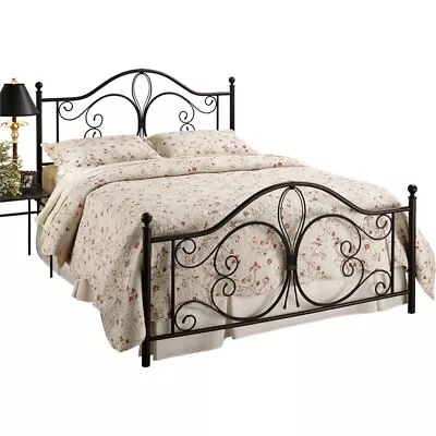 Hillsdale Milwaukee Traditional King Metal Bed In Antique Brown • $550.99