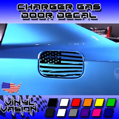 Distressed Flag Gas Door Vinyl Overlay Decal For 2011-20 Dodge Charger Mopar • $14.95