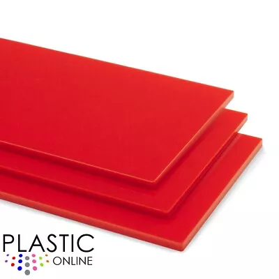 Mid Red Perspex Acrylic Sheet Colour Plastic Panel Material Cut To Size • £0.99