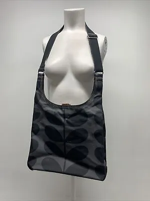 $134.99 • Buy Orla Kiely Crossbody Sling Purse Bag Classic Linear Stem Design Black Gray 13  