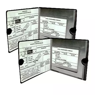 ESSENTIAL Car Auto Insurance Registration BLACK Document Wallet Holders 2 Pack - • $9.29