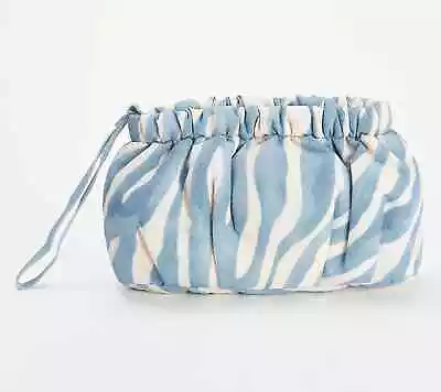 Vince Camuto HARLO Clutch Bag  ZEBRA STRIPE BLUE • $36.99