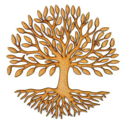 Tree Of Life Shape - Hearts & Family Script MDF Wooden Family Tree Blank Craft • £3.55