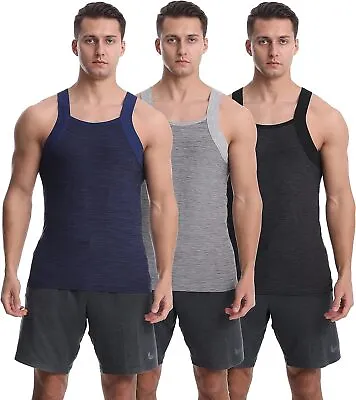 Different Touch Men's 3 Pack Dry Fit Square Cut Tank Tops • $84.57