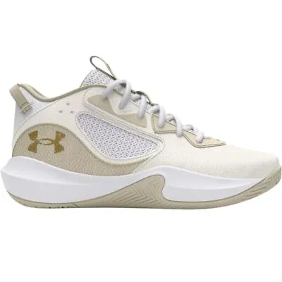 Under Armour UA Lockdown 6 Basketball Shoes 3025616-103 - White/Metallic Gold • $54.10