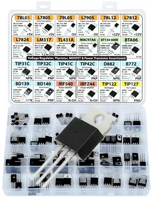 Power Transistor Mosfet Thyristor And Voltage Regulator Assortment Kit 82 Pcs • $30.69