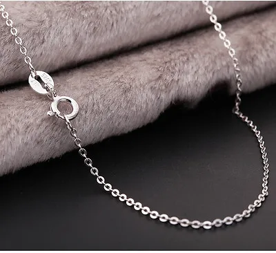 $12.99 • Buy GENUINE 925 Sterling Silver Solid 1MM Link Chain Necklace For Pendant Stunning