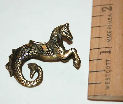 Vintage Unmarked Brooch Pin Hippocampus Water Horse Seahorse Mermaid Jewelry • $29.75