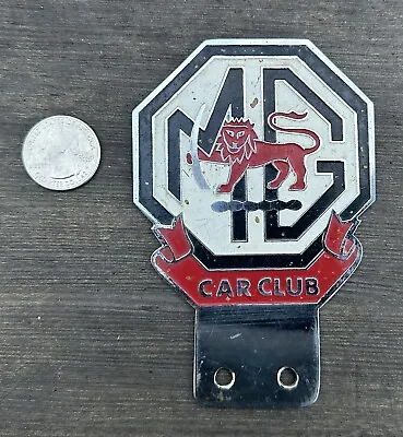 Vintage MG Car Motor Club Red Lion Grill Or License Plate Badge Topper • $165