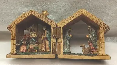 3D Folding Nativity Scene Hinged 4.25” MCM Fold Out Vintage Christmas • $19.24