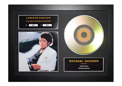 Michael Jackson Signed Gold Disc Album Ltd Edition Framed Picture Memorabilia • £19.99