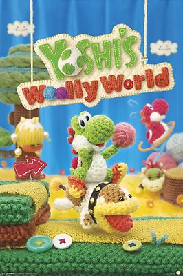 Yoshi's Woolly World Single 24x36 Poster Nintendo Wii U Brand New Mario Bros!!!! • £17.35