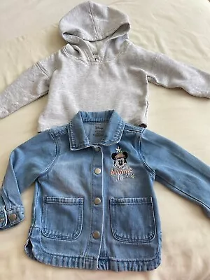 Denim Jacket & Grey Hooded Sweatshirt 9-12 Months • £2.99