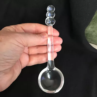 Candlewick Clear Glass 3 Bead Mayonnaise Condiment Ladle 5 7/8  Spoon Vintage • $14