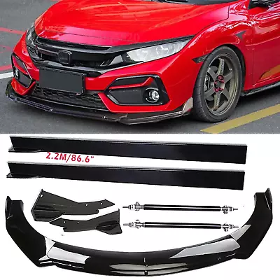 Front Bumper Lip Spoiler Diffuser Side Skirt Splitter Rear For Honda Civic Hatch • $99.99