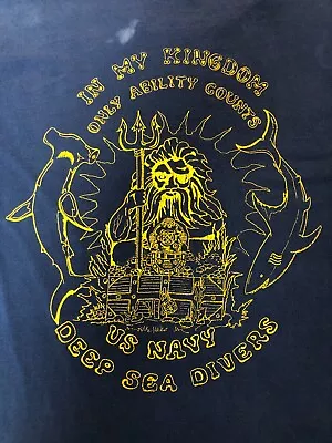 Vtg '90s US Navy Diver 2-sided T Shirt Sz L  IN MY KINGDOM ONLY ABILITY COUNTS  • $99.96