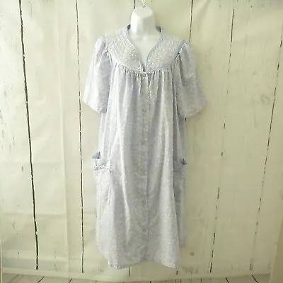 Morning Glory Woman House Dress 1X Jasmine Rose Robe Gown Short Sleeve Pockets • $24.99