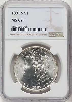 1881 S US Morgan Silver Dollar $1 - NGC MS 67+ • $1135