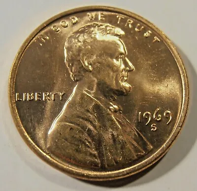 1969 S Lincoln Cent - GEM BU From An Unusually Nice Roll • $2.75