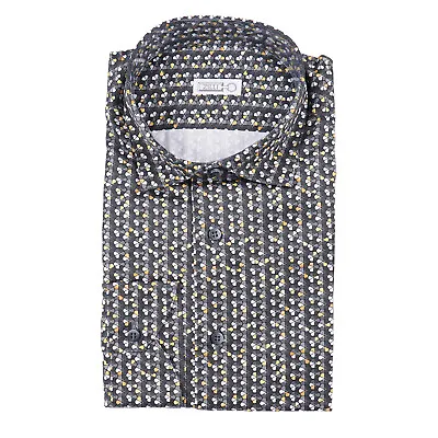 Zilli Tailored-Fit Cotton Shirt With Geometric Medallion Print 17.5 (Eu 44) NWT • $349
