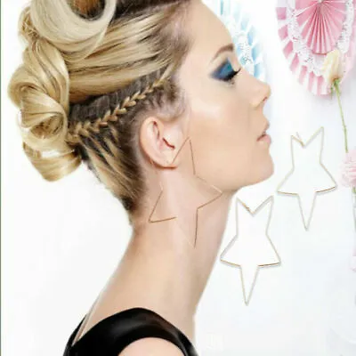 £3.99 • Buy Women's KPOP Fashion Trendy Geometric Hollow Star Shape Sexy Thin Copper Earring
