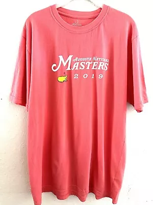 2019 Sz L Masters Augusta National Golf T-Shirt Pink Coral Salmon Size Medium • $19.99