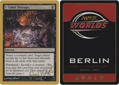 Cabal Therapy - Peer Kroger - 2003 ~ Heavily Played World Championship Z1 MTG Ma • $2.66