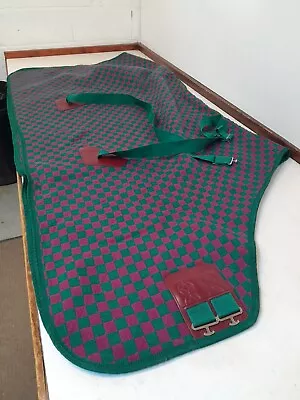 6'6  Fal-Pro Domino Pink And Green Check Cooler Rug -A10 • £12