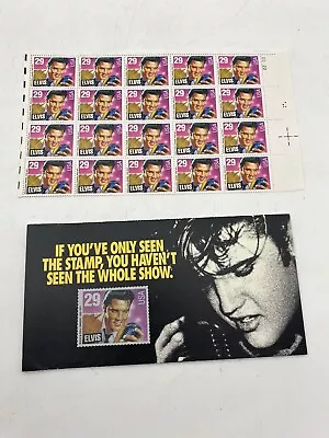 Elvis Presley Stamps .29 Cent 1 Sheet Of 20 Hinged 1992 With Postal Booklet • $12.99