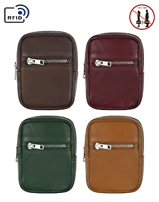 £6.99 • Buy Genuine Leather Cigarette Case With RFID Blocking Card Pocket Belt Loop Pouch