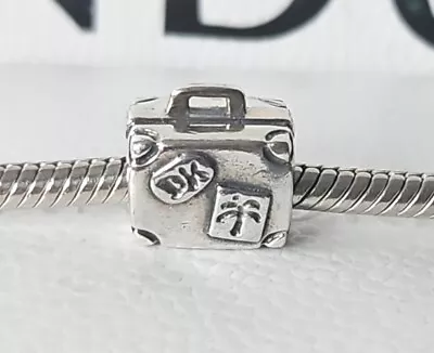 Genuine Pandora Bracelet Charm - Silver Travel Suitcase Charm 925 ALE • £2.20