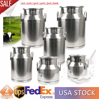 12L-60L Stainless Steel Milk Can Food Beverage Barrel Storage Bucket Container • $78