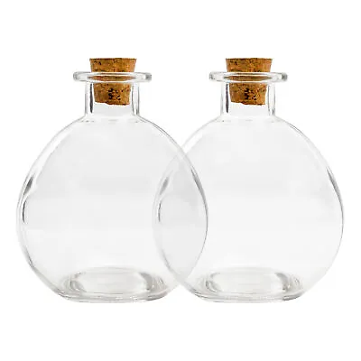 Round Glass Spherical Bottles  Potion Bottles  With Corks 2-Pack 8oz • $12.99