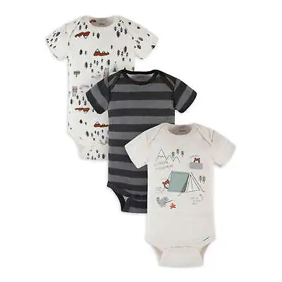 Gerber Baby Boy's 3 Pack Short Sleeve Onesies Various Sizes Woodland NEW CUTE • $9.99