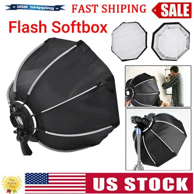TRIOPO 65cm 8-Pole Octagon Softbox + Soft Cloth Handle For Godox Flash Light US! • $48.99