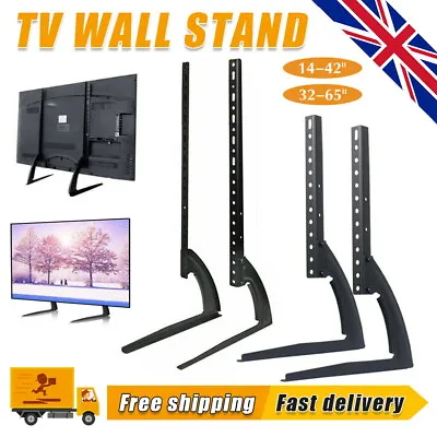 Universal Table Top TV Stand Bracket Leg Mount LED LCD Flat TV Screen 14-42 Inch • £14.09