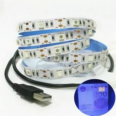 USB 5V 12V UV Led Strip Light 395-405nm 5050 30led/m Flexible Blacklight String • £1.37