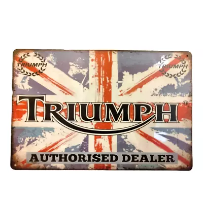 Triumph Sign /  Authorised Dealer Sign / Motorcycle Signs / Man Cave / Garage • $14.99