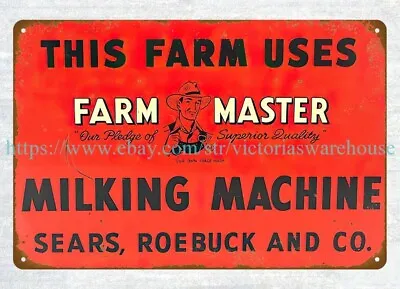 Sears Roebuck Co Farm Master Milking Machine Metal Tin Sign Tin Plate Mancave • $18.99