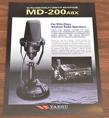 BROCHURE FOR YAESU MD-200a8x HIGH FIDELITY DESK MIC MICROPHONE • $18