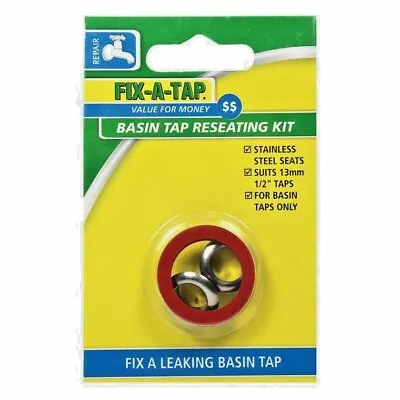 Basin Tap Reseating Kit Fix-A-Tap Non Corrosive Suits 1/2  13mm TAPS • £12.52