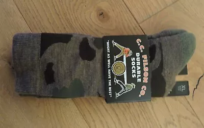 Filson Men's Merino Camo Crew Socks | XL (Size 13-15) | RRP £45 | Brand New • £28