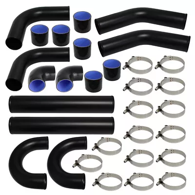 Universal 3.0  76mm Turbo Intercooler Pipe Kit 8 PCS Aluminum Piping & Hoses BL • $342.76