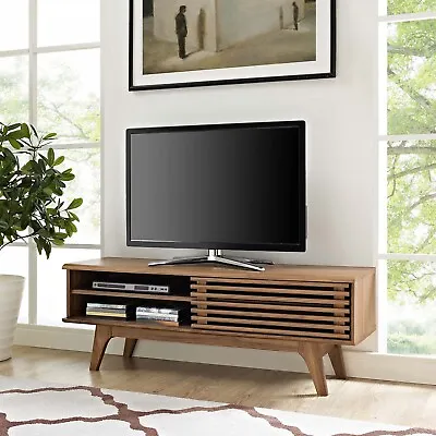 Modway Render Mid-Century Modern Low Profile 48 Inch TV Stand In Walnut • $155.94