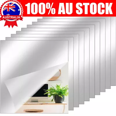 Flexible Mirror Sheets Self-Adhesive Plastic Mirror Tiles Removable Acrylic Mirr • $12.89