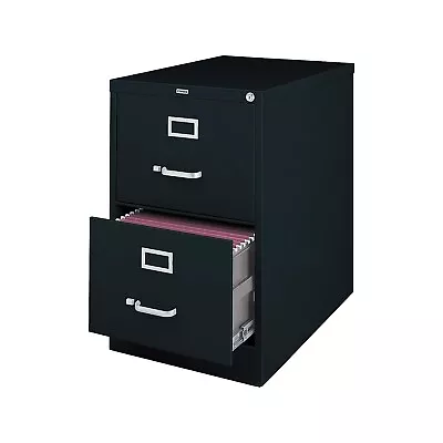 Staples 2 File Drawers Vertical File Cabinet Locking Black Legal 26.5 D (13447D) • $168.55